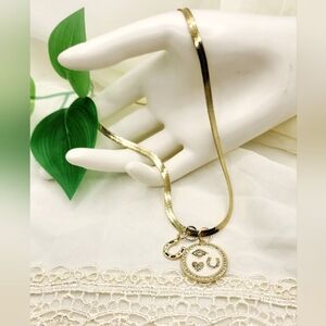 Gold Snake Chain Necklace,dangle Charms, 19in,cuctom Made